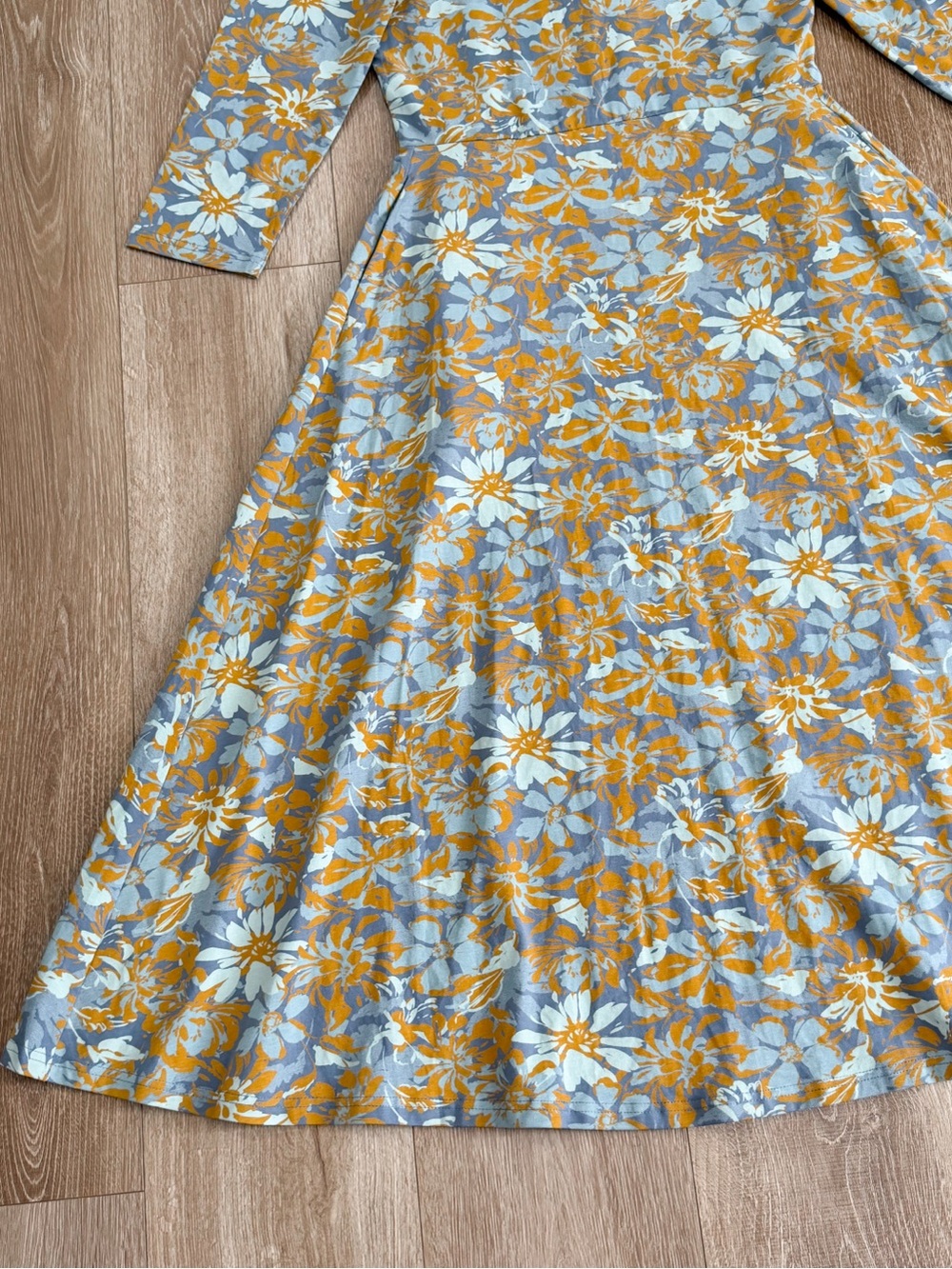 NWT Pact Organic Cotton Brushstroke Floral Scarlett Open Back Twist Dress Large - Picture 4 of 15